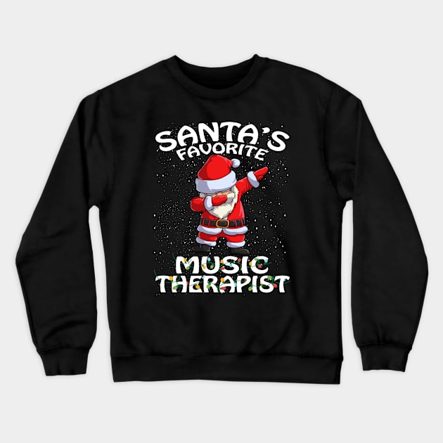 Santas Favorite Music Therapist Christmas Crewneck Sweatshirt by intelus